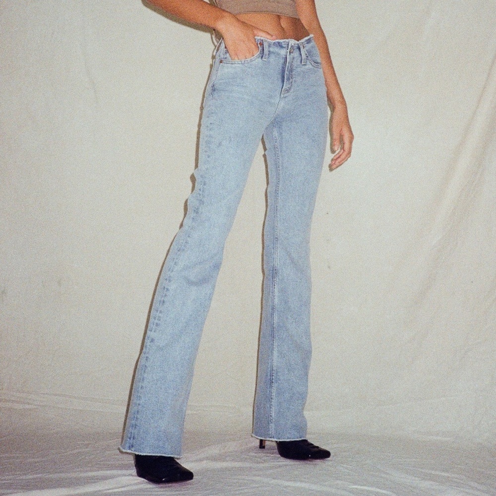 Motel Rocks Low Rise Denim Flare Jeans